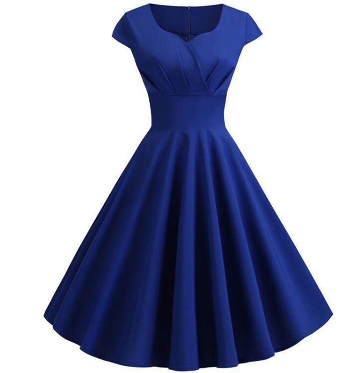 Robe Midi Vintage Bleu - Louise Vintage