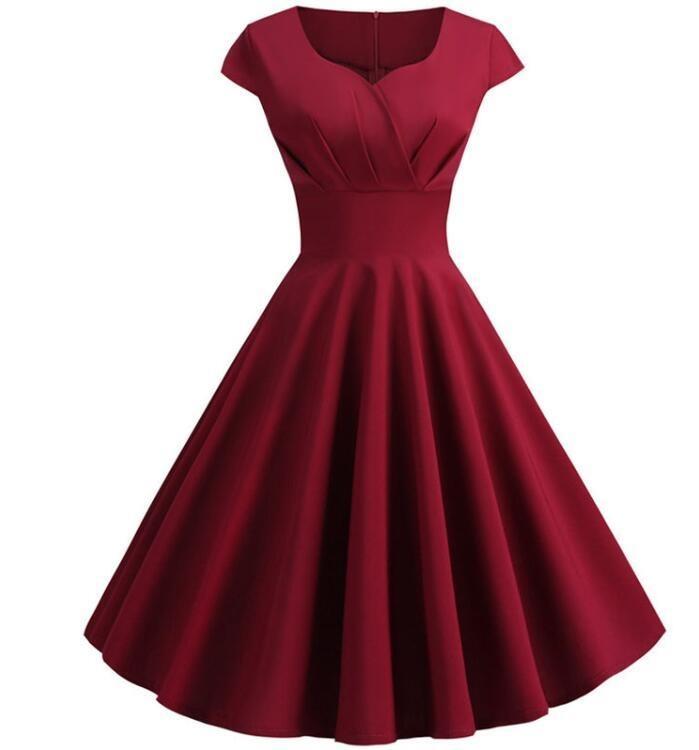 Robe Midi Vintage Bordeaux - Louise Vintage