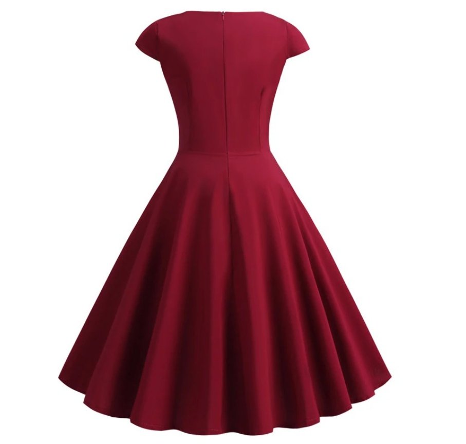 Robe Midi Vintage Bordeaux - Louise Vintage