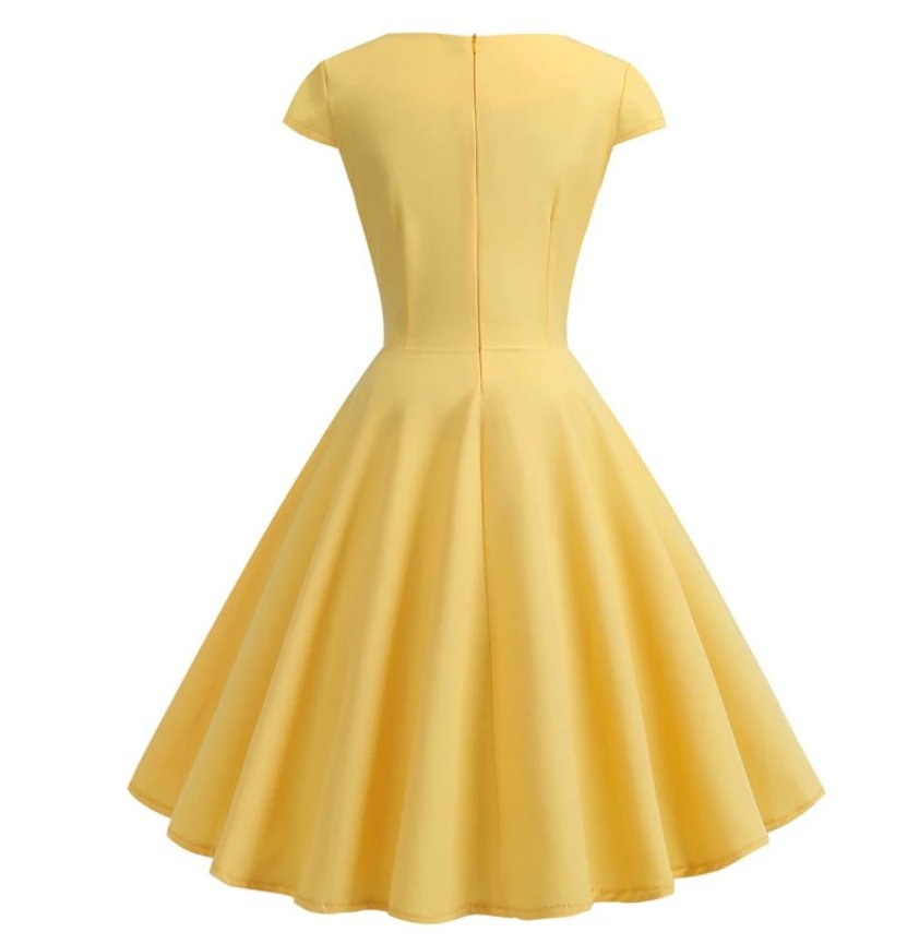 Robe Midi Vintage Jaune - Louise Vintage