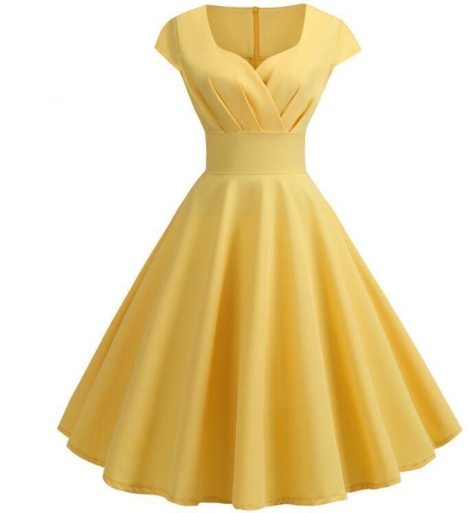 Robe Midi Vintage Jaune - Louise Vintage