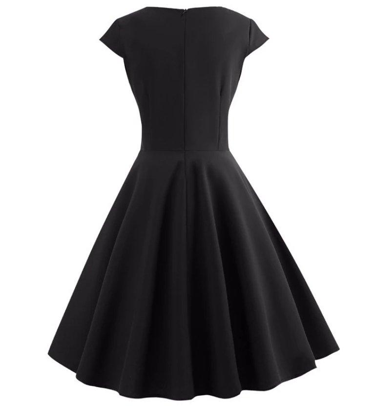 Robe Midi Vintage Noire - Louise Vintage