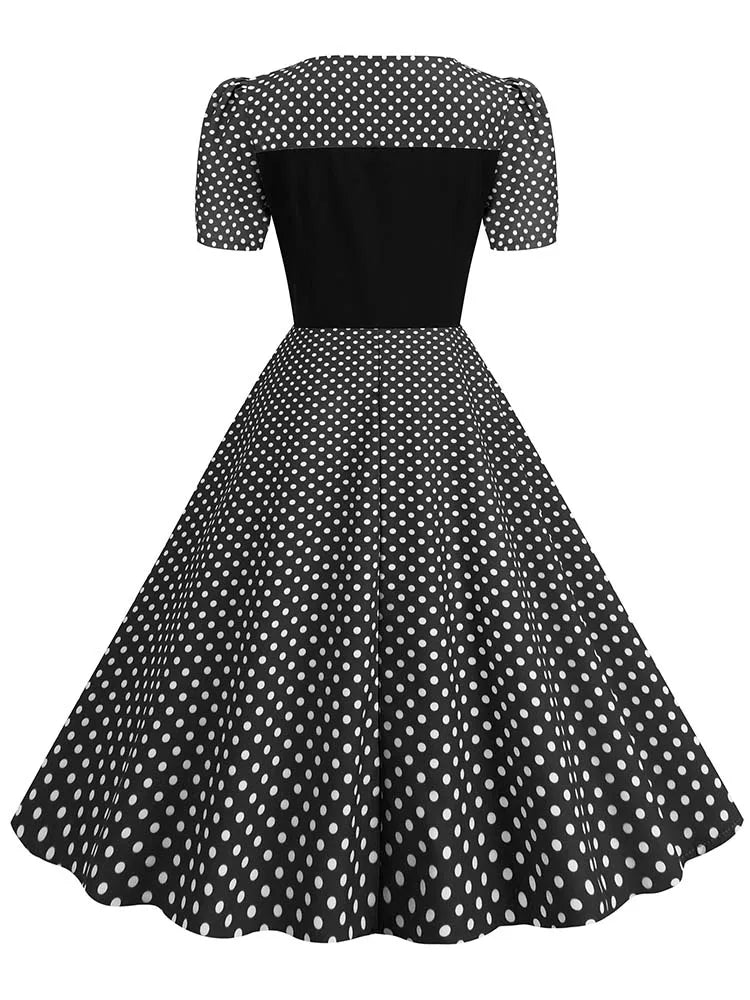 Robe Noire Année 50 - Louise Vintage