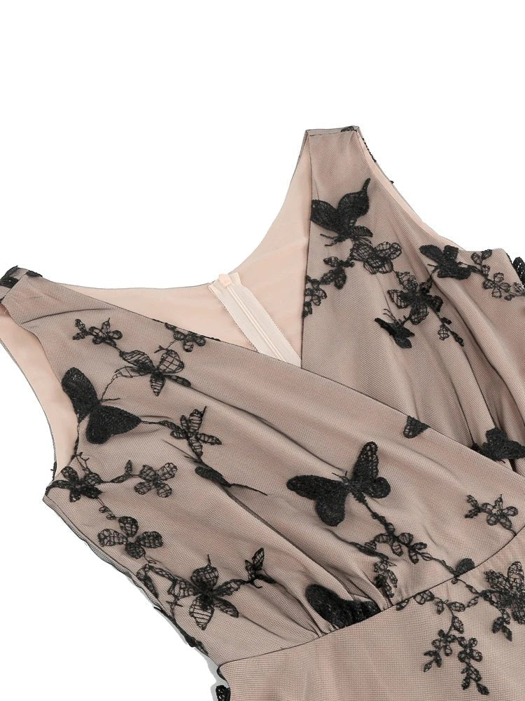 Robe Noire Années 50 Papillons - Louise Vintage