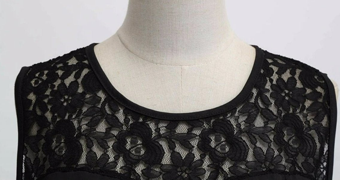 Robe Noire Rétro Années 50 - Louise Vintage