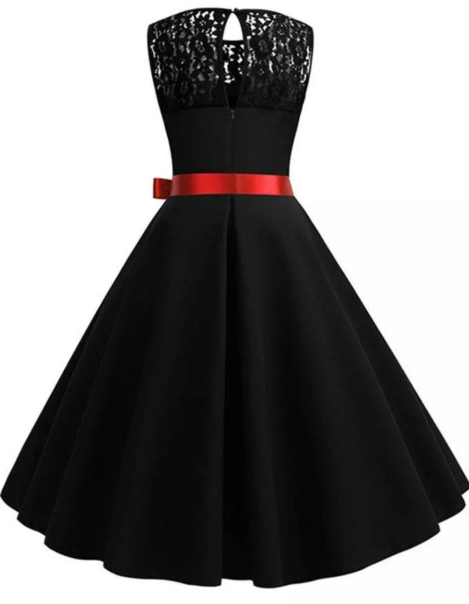 Robe Noire Rétro Années 50 - Louise Vintage