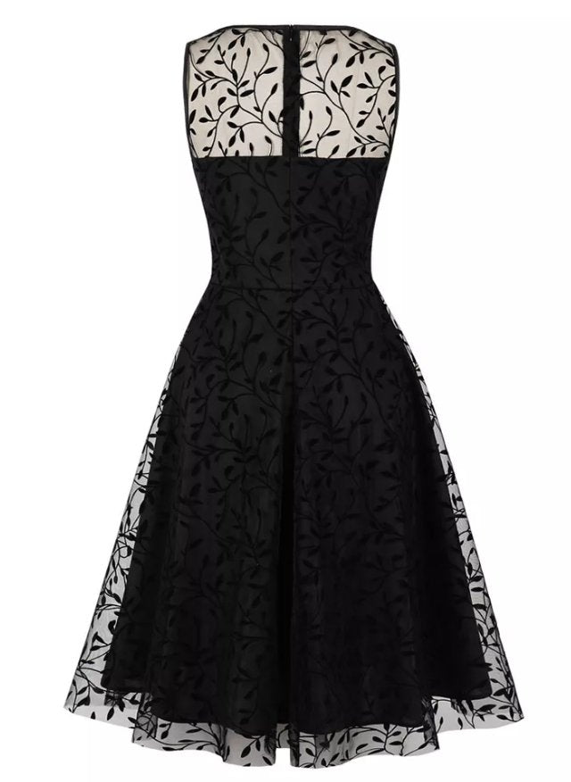 Robe Noire Style Année 50 - Louise Vintage