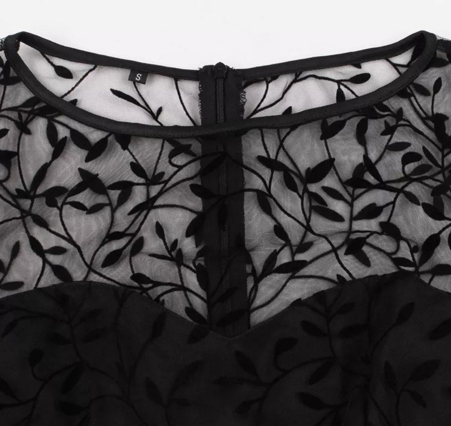 Robe Noire Style Année 50 - Louise Vintage