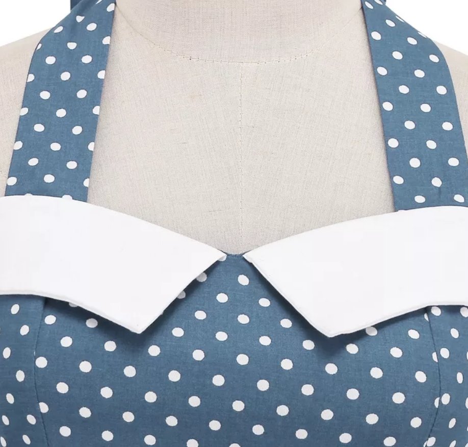 Robe Patineuse Année 50 Bleu - Louise Vintage