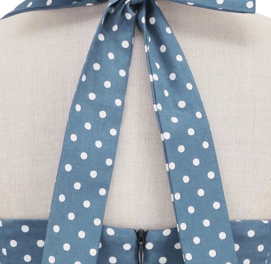 Robe Patineuse Année 50 Bleu - Louise Vintage