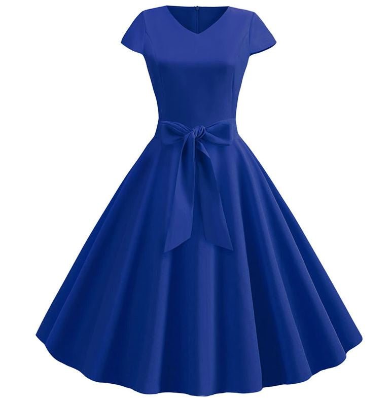 Robe Pin Up Année 50 Bleu - Louise Vintage