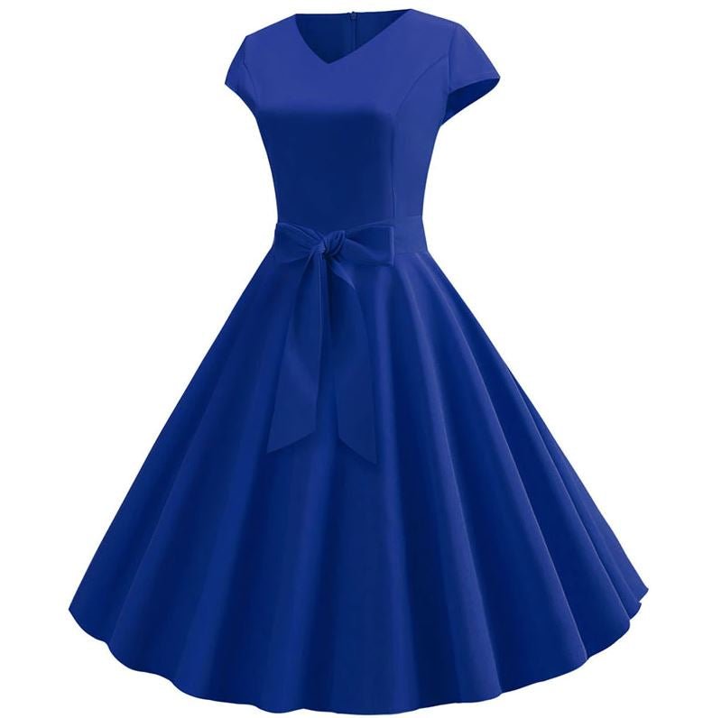 Robe Pin Up Année 50 Bleu - Louise Vintage