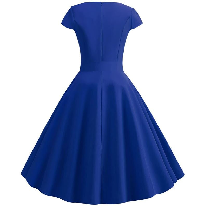 Robe Pin Up Année 50 Bleu - Louise Vintage