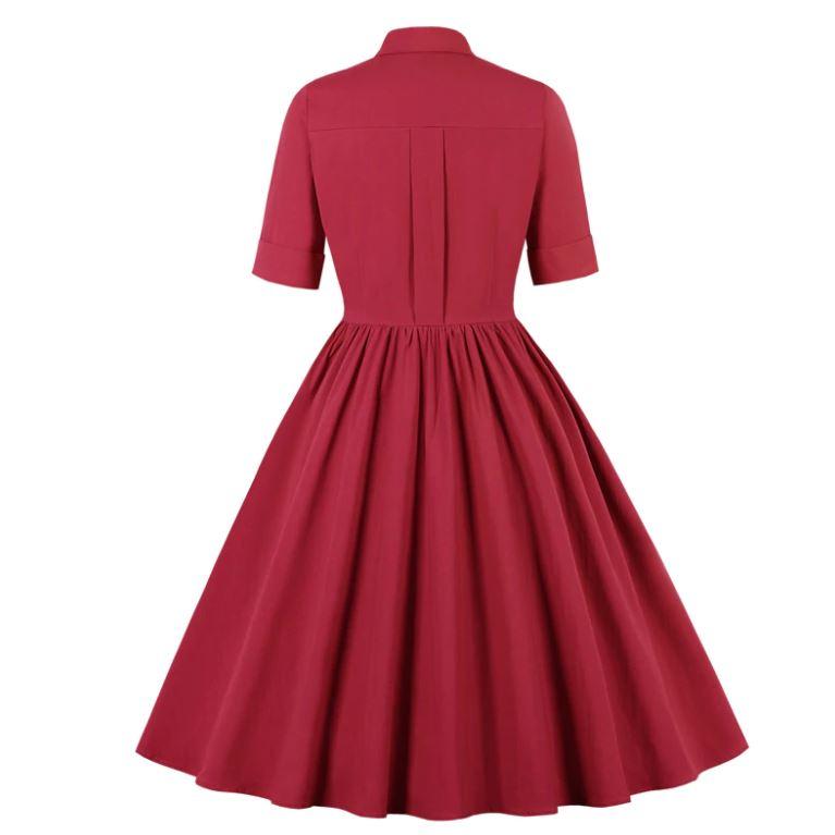 Robe Rétro Années 60 Bordeaux - Louise Vintage