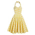 Robe Rétro Carreaux Jaune - Louise Vintage
