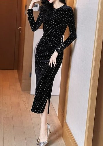 Robe Rétro Mode 1940s Noire - Louise Vintage