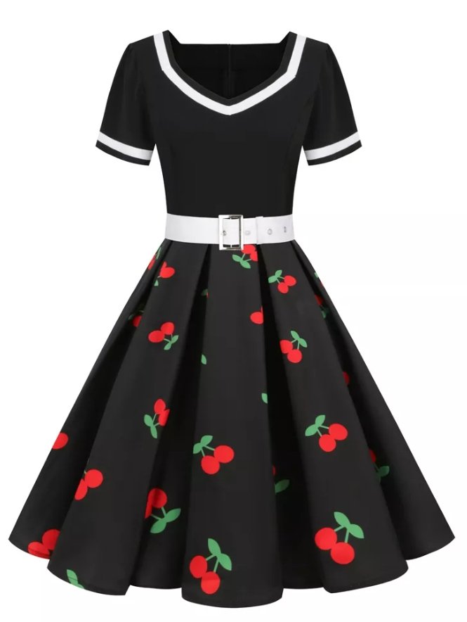 Robe Rétro pas Cher Cerises - Louise Vintage