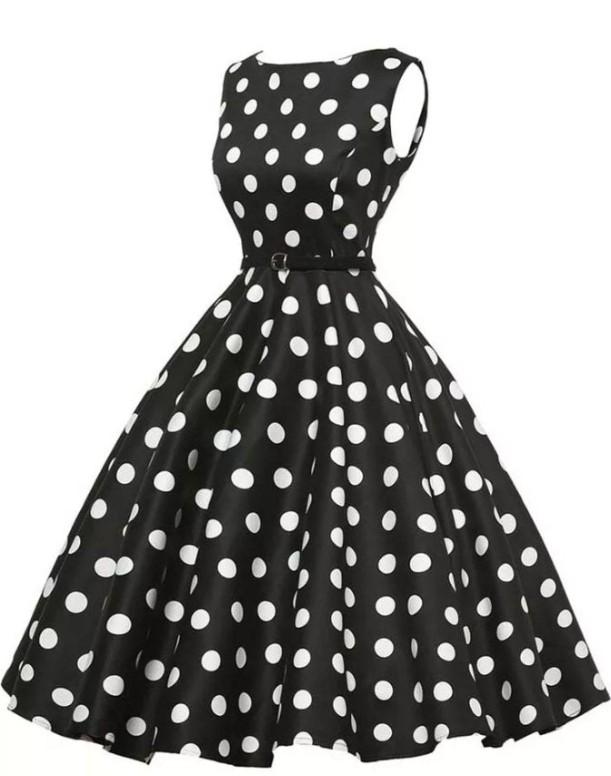 Robe Rockabilly Rétro Pin up à Pois Année 50 - Louise Vintage