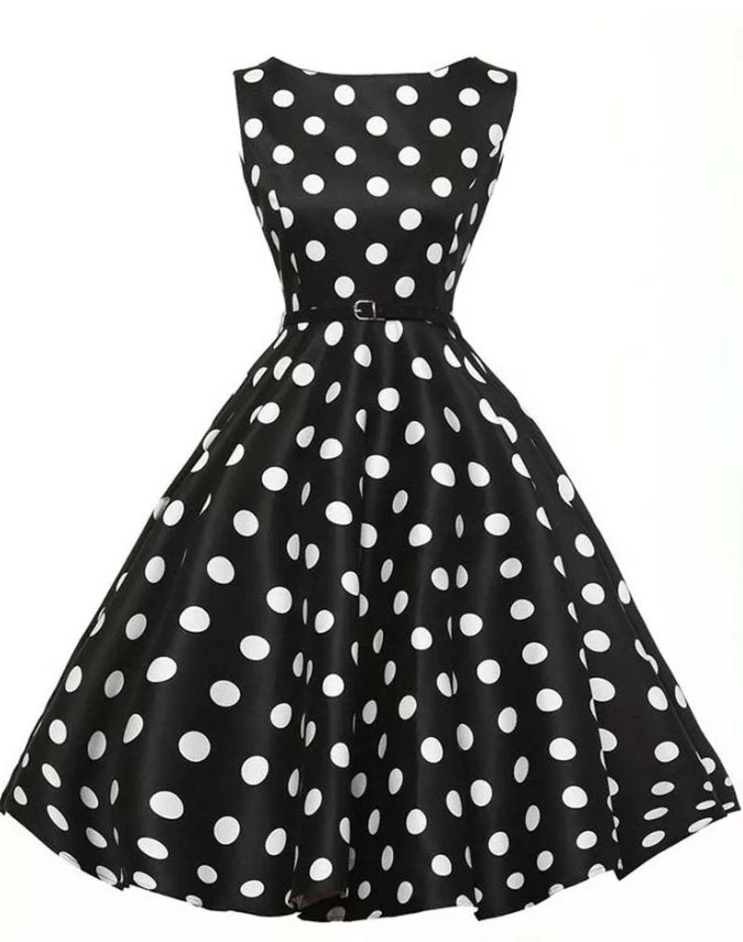 Robe Rockabilly Rétro Pin up à Pois Année 50 - Louise Vintage