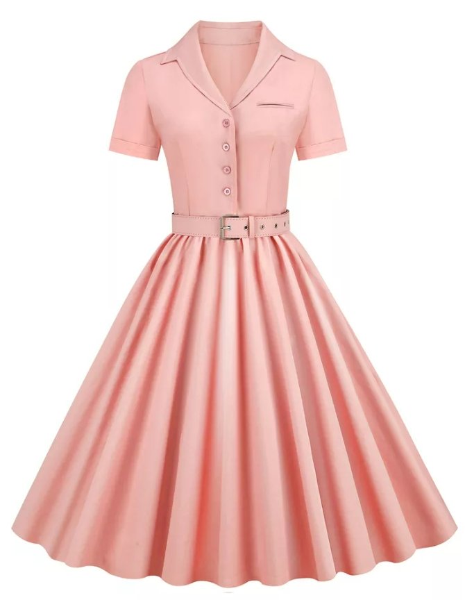 Robe Rose Année 50 - Louise Vintage
