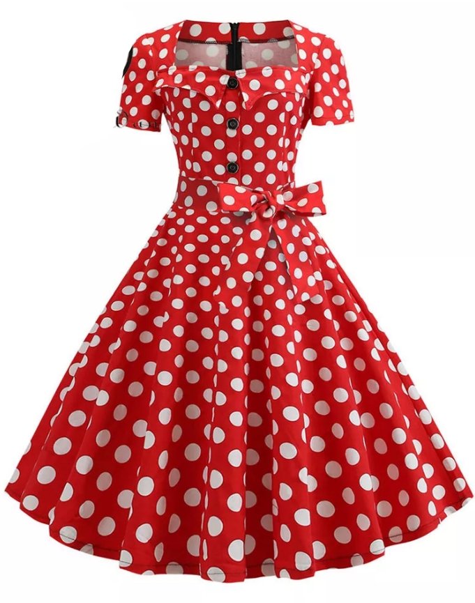 Robe Rouge Année 50 - Louise Vintage