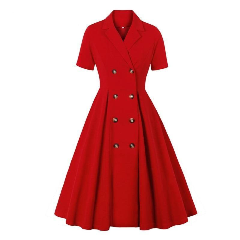 Robe Rouge Année 50 Chic - Louise Vintage