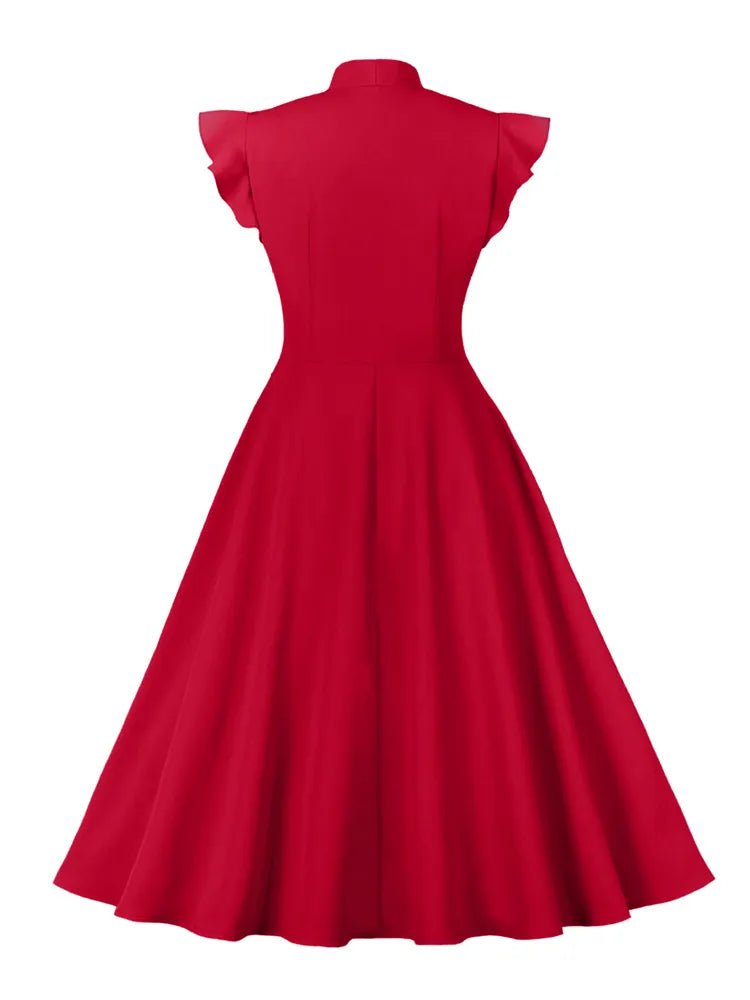 Robe Rouge Femme Année 50 - Louise Vintage