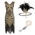 Robe Style Année 20 Gatsby Champagne (Avec Accéssoires) - Louise Vintage