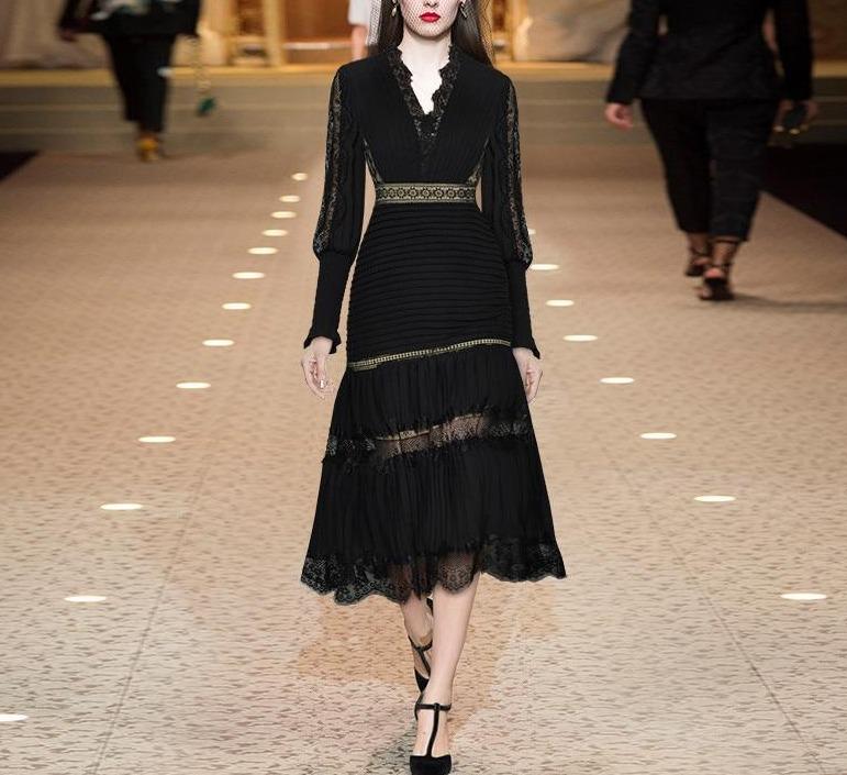 Robe Style Année 40 New York Noire - Louise Vintage