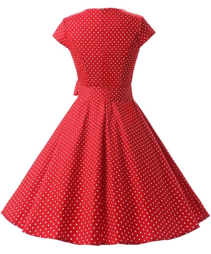 Robe Style Année 50 pas Cher Rouge - Louise Vintage