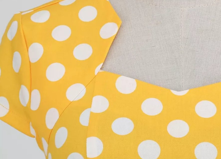 Robe Style Année 60 Femme Jaune - Louise Vintage