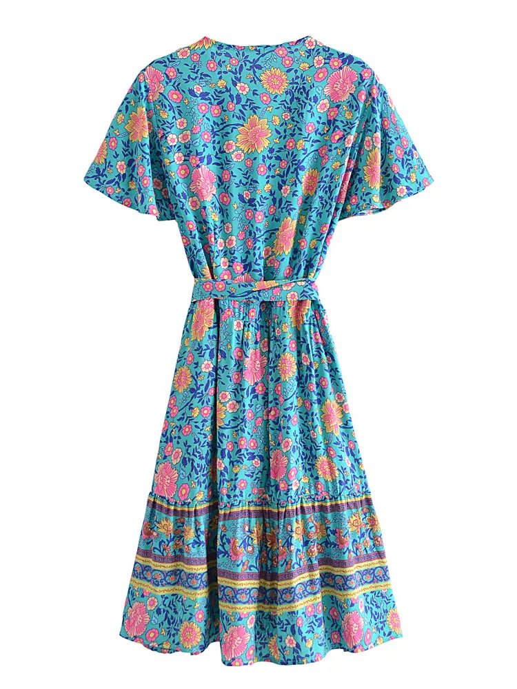 Robe Style Année 70 Fleurie - Louise Vintage