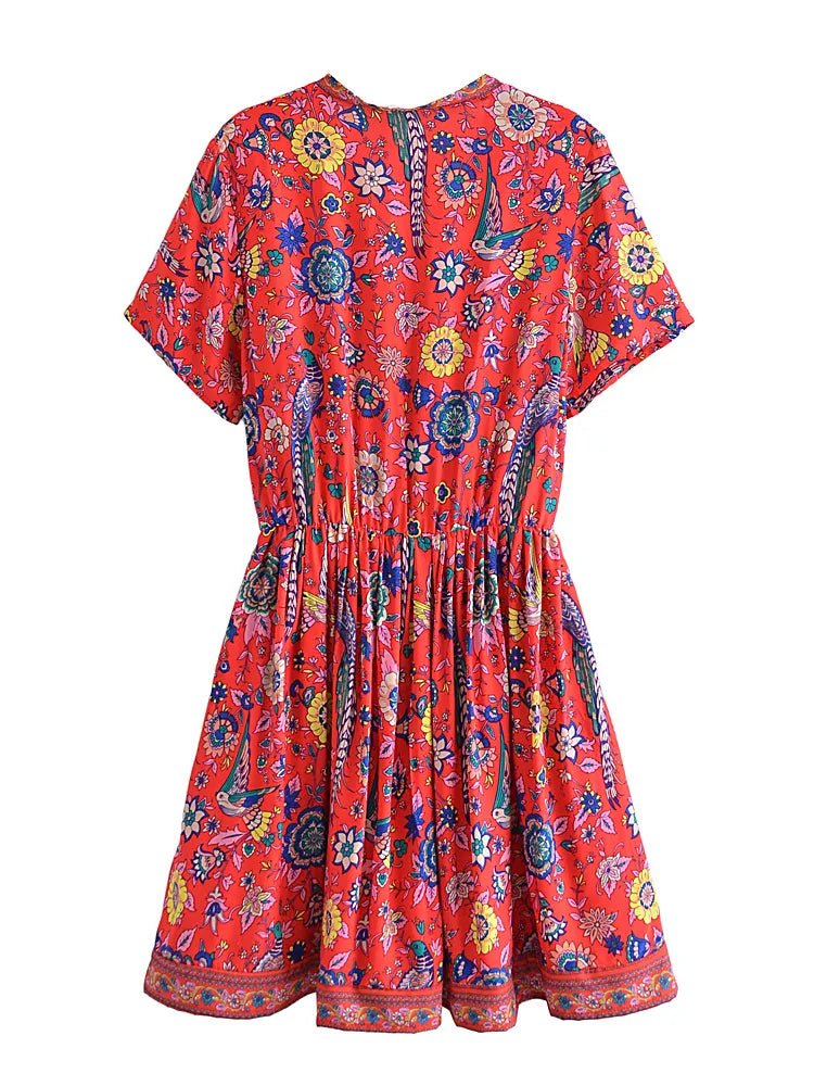 Robe Style Année 70 Grosses Fleurs - Louise Vintage