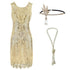 Robe Style Charleston Année 20 Beige (Avec Accéssoires) - Louise Vintage