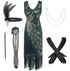 Robe Style Gatsby Année 20 Verte (Avec Accéssoires) - Louise Vintage
