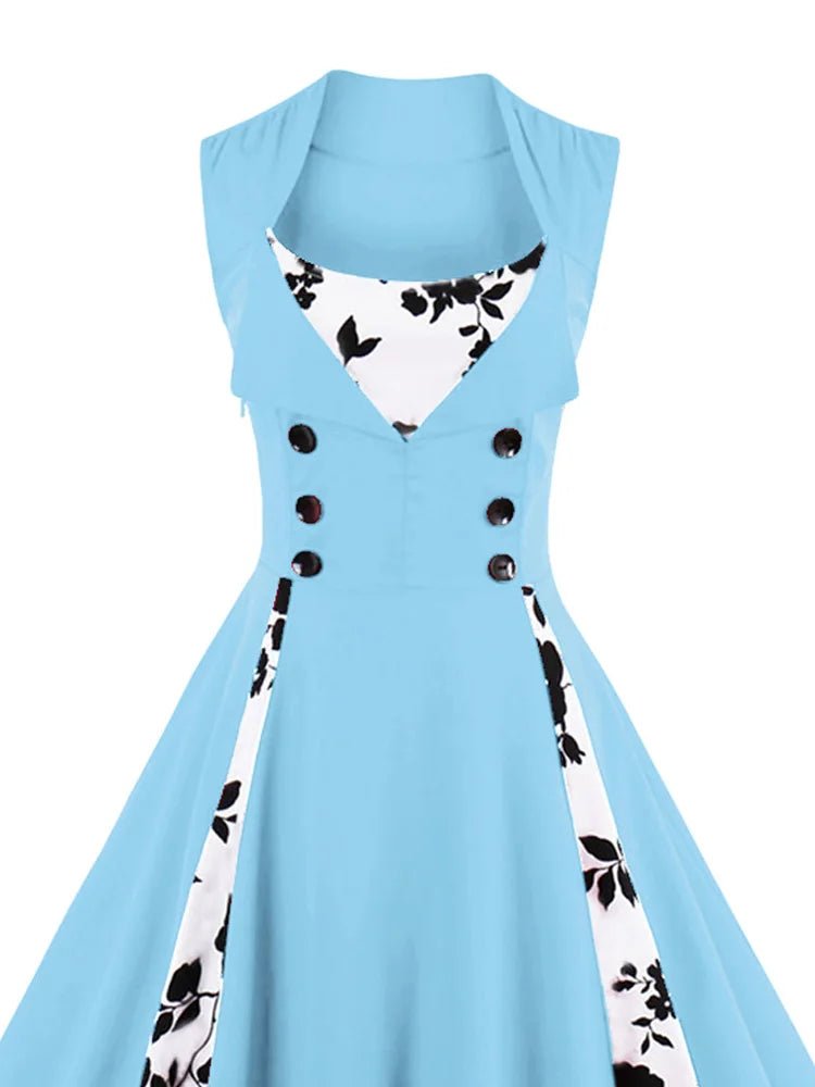 Robe Style Vintage Grande Taille Bleu - Louise Vintage