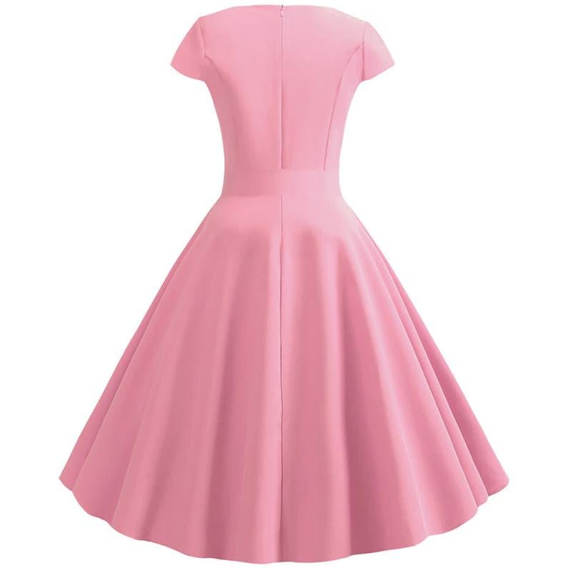 Robe Trapèze Année 60 Rose - Louise Vintage