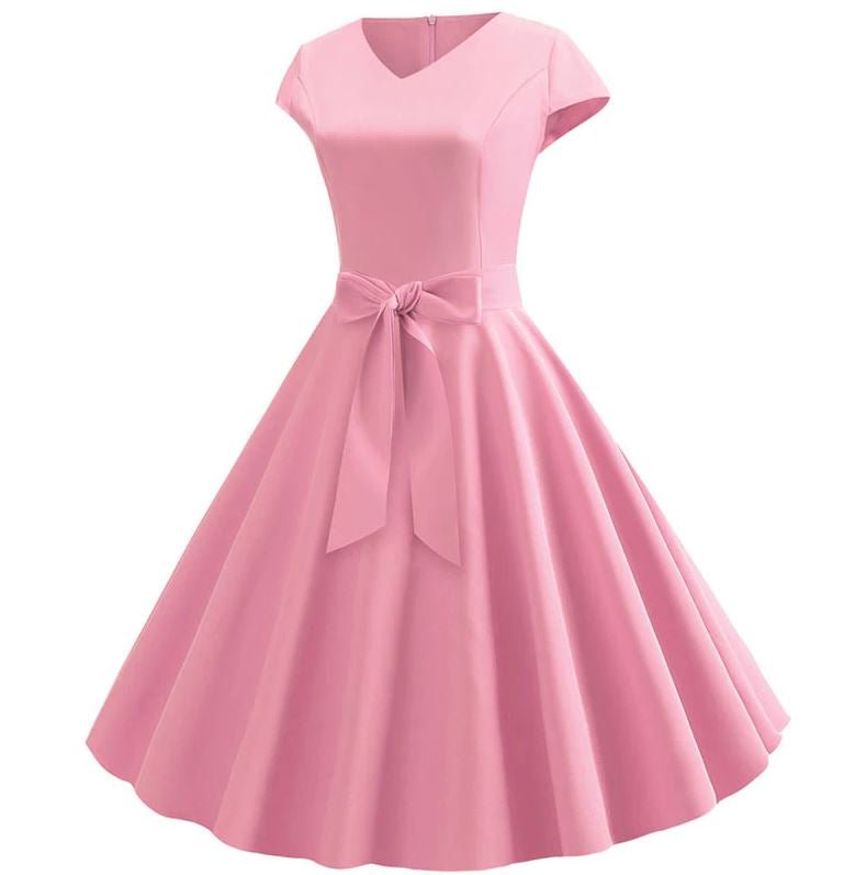 Robe Trapèze Année 60 Rose - Louise Vintage