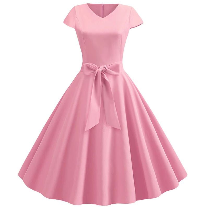 Robe Trapèze Année 60 Rose - Louise Vintage