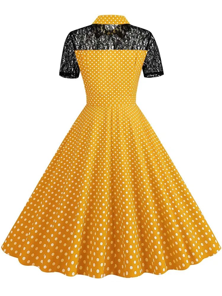 Robe Trapèze Vintage Jaune - Louise Vintage