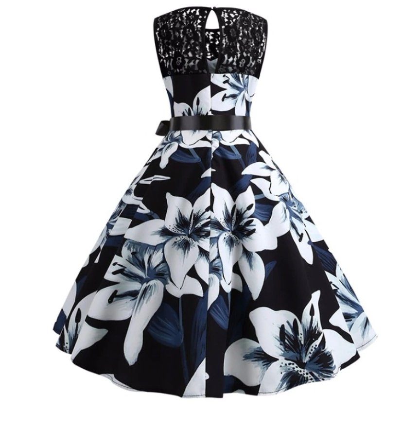 Robe Trapèze Vintage Noir et Blanc - Louise Vintage