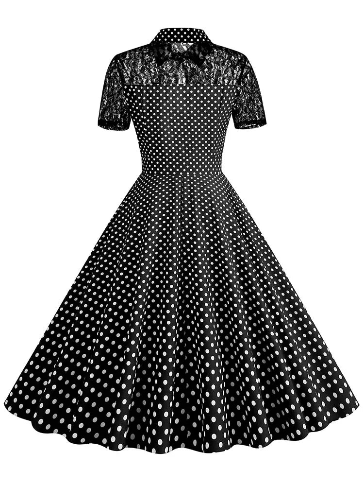 Robe Trapèze Vintage Noire - Louise Vintage