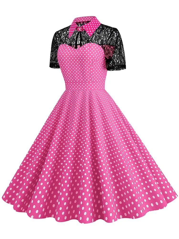 Robe Trapèze Vintage Rose - Louise Vintage