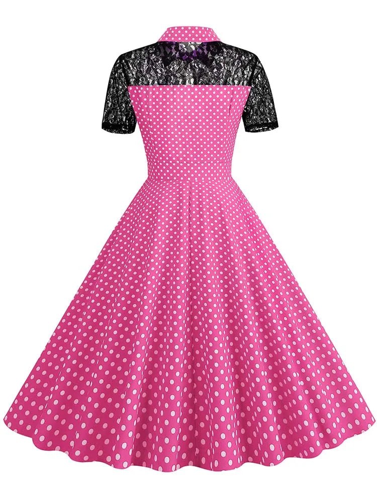 Robe Trapèze Vintage Rose - Louise Vintage