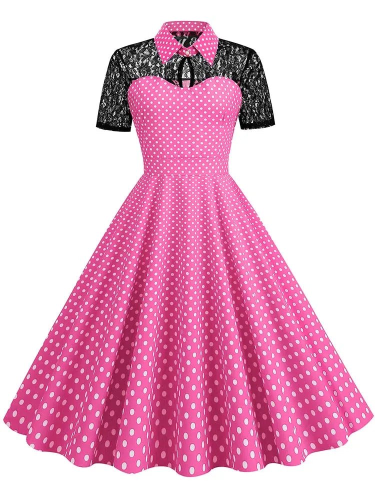 Robe Trapèze Vintage Rose - Louise Vintage