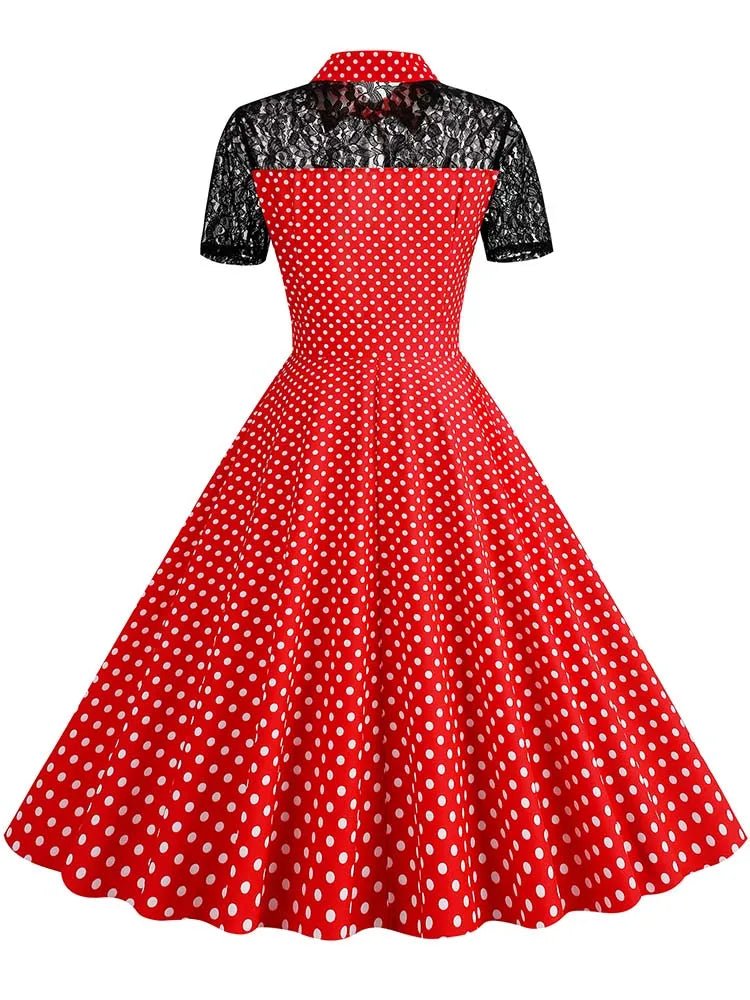 Robe Trapèze Vintage Rouge - Louise Vintage