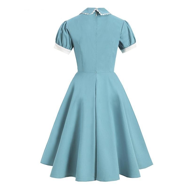 Robe Turquoise 1950s - Louise Vintage