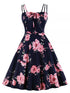 Robe Vintage 1950 Roses Rouges - Louise Vintage