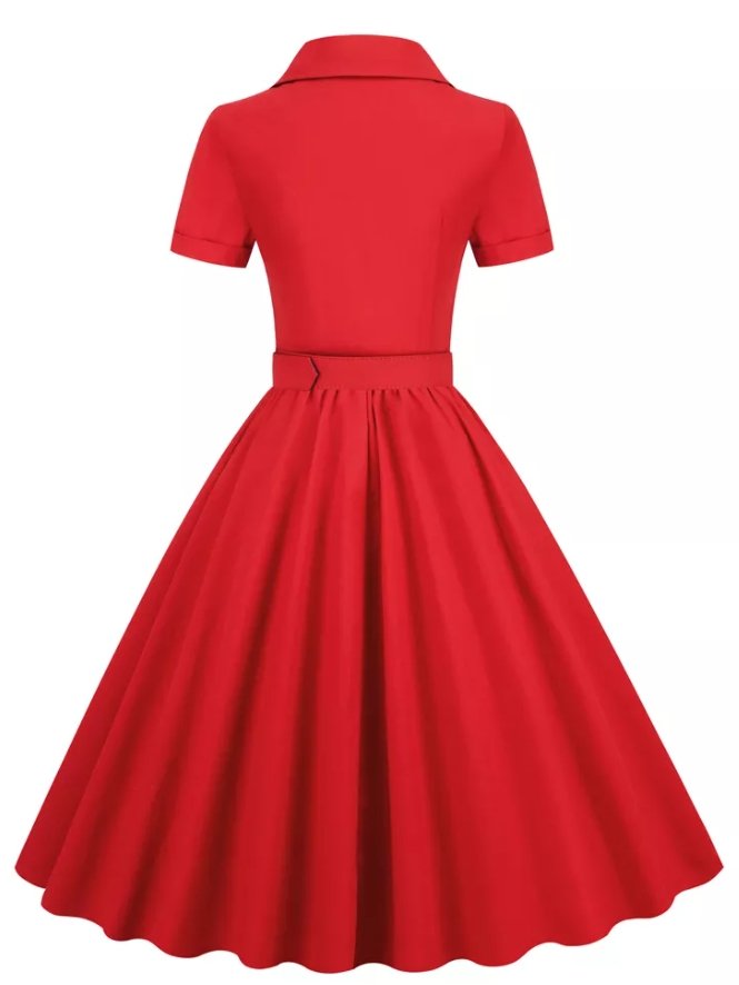Robe Vintage 1950 Rouge - Louise Vintage
