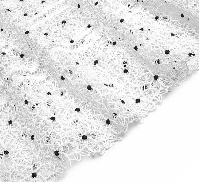 Robe Vintage 40s Blanche Pois - Louise Vintage